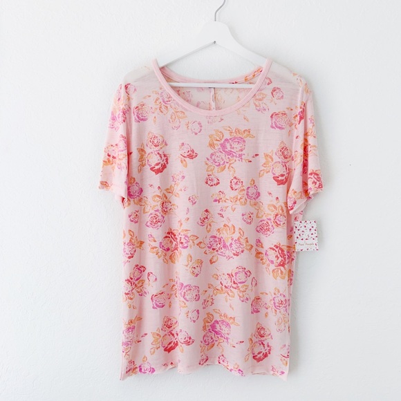 Free people Floral Tourist Tee Blush Combo Pink Small - Picture 3 of 6